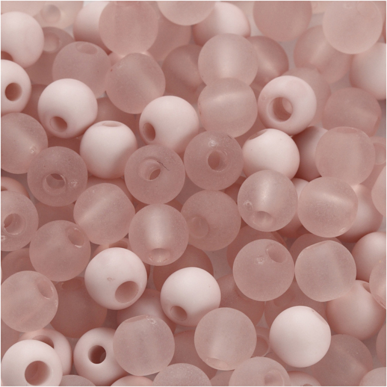 CC Plastic Beads 6 mm Pink 150 pieces