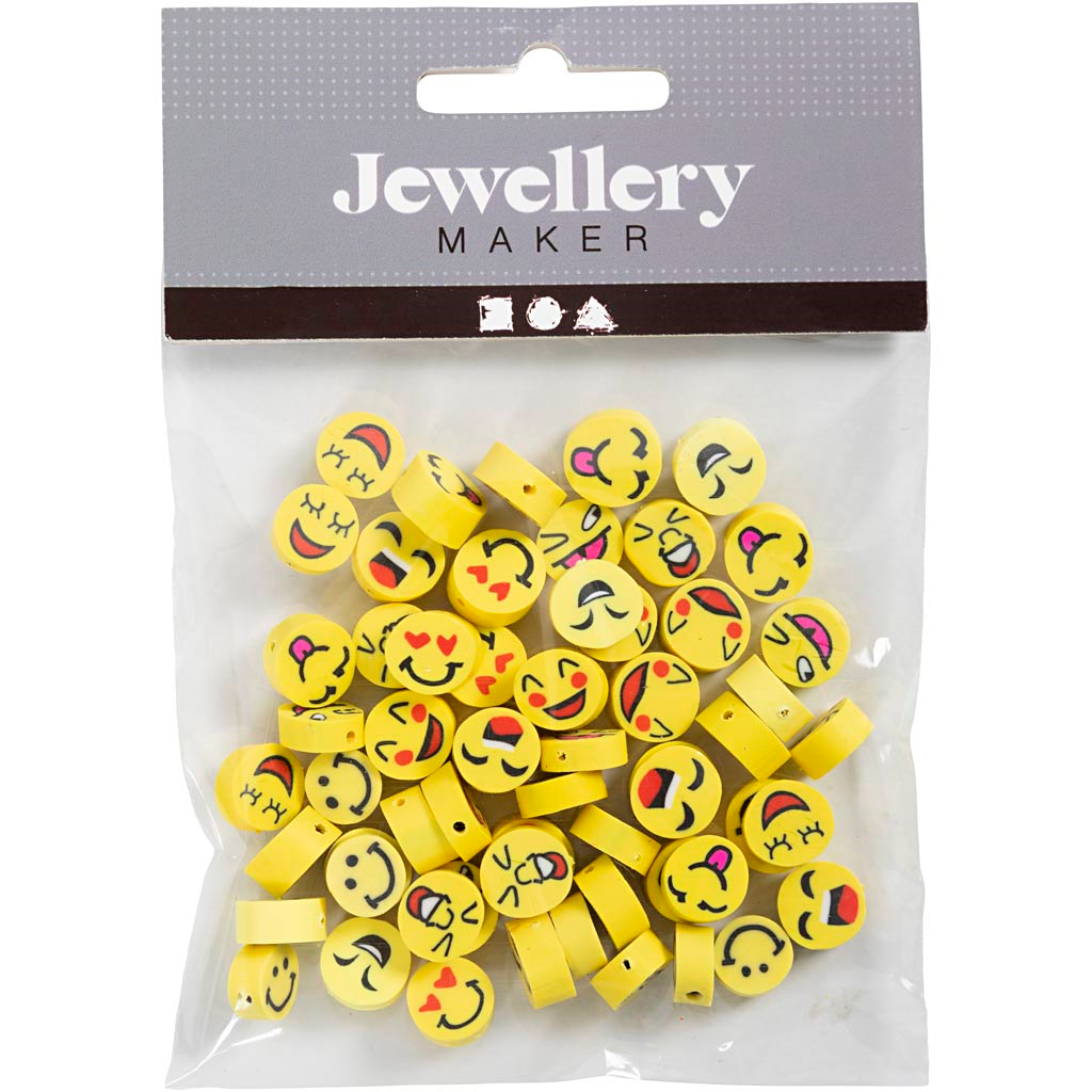 CC Klei Kralen Emoji 10 mm 60 stuks
