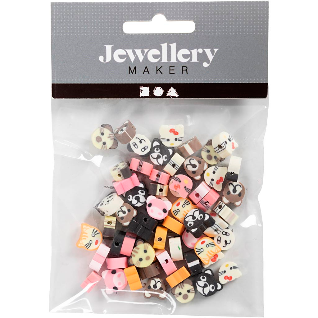 CC Clay Beads Animals 10 mm 60 pieces