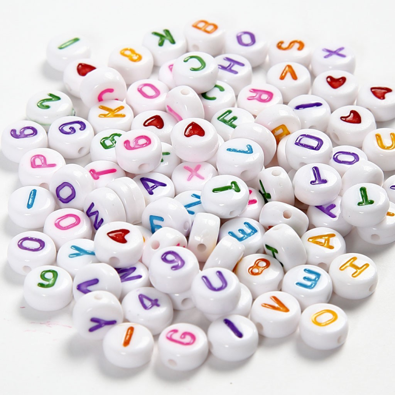 CC Plastic Letterkralen 7 mm Multi 200 stuks