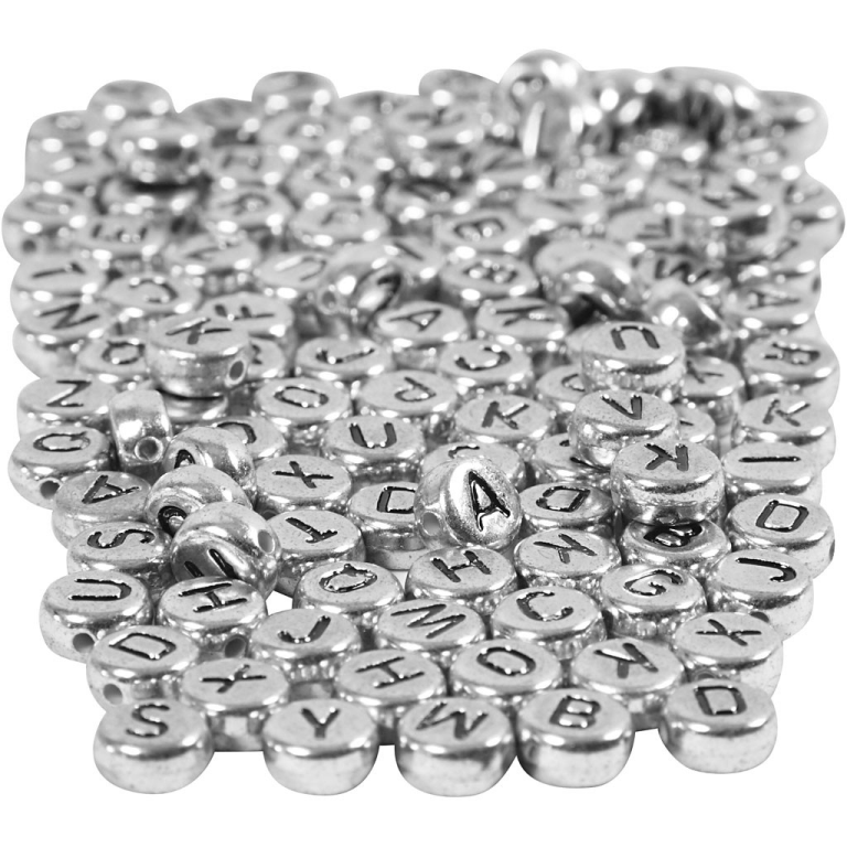 CC Plastic Letterkralen 7 mm Zilver 200 stuks