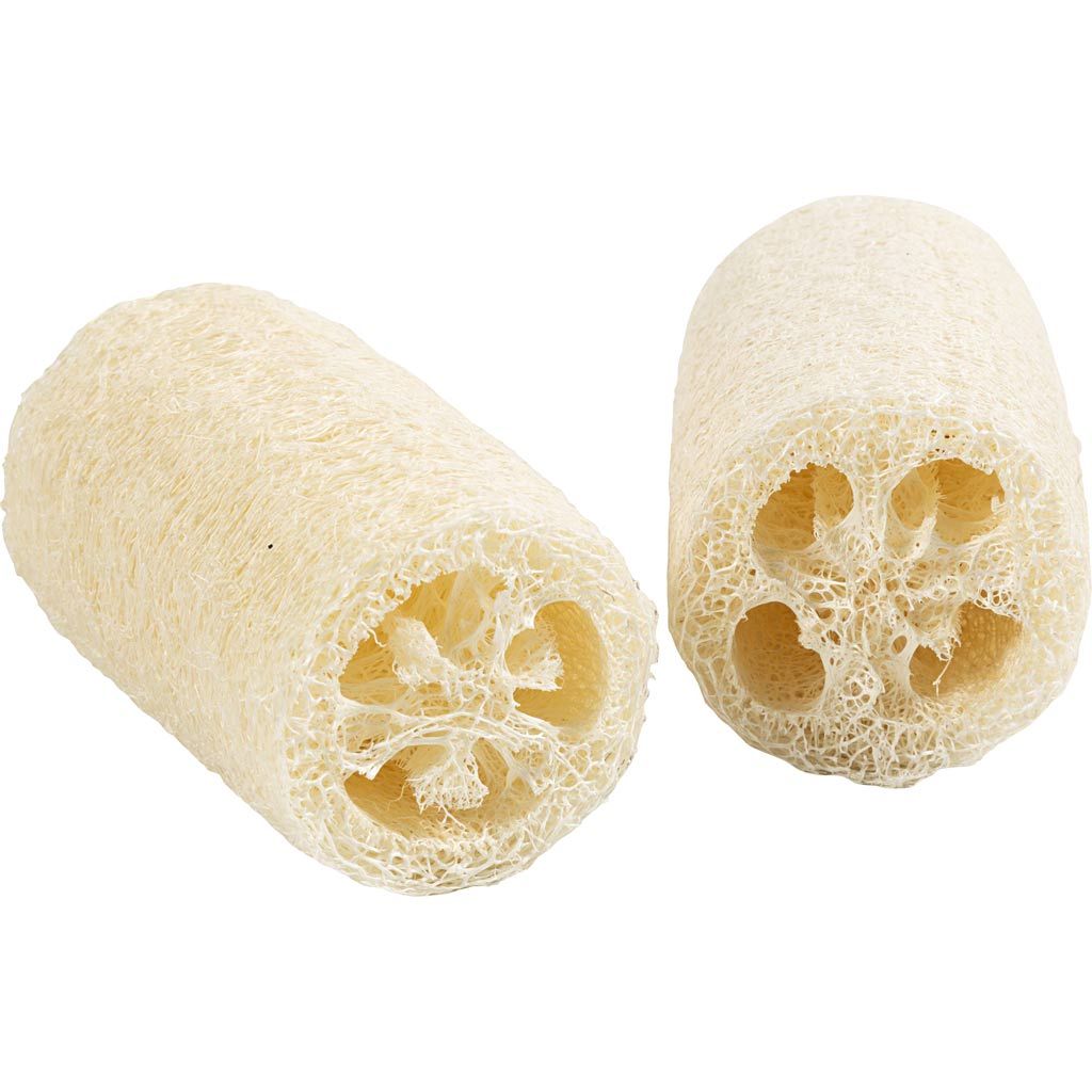 CC Natuurlijke Loofah Spons 10 x 5,5 x 8 cm Licht Naturel 2 stuks