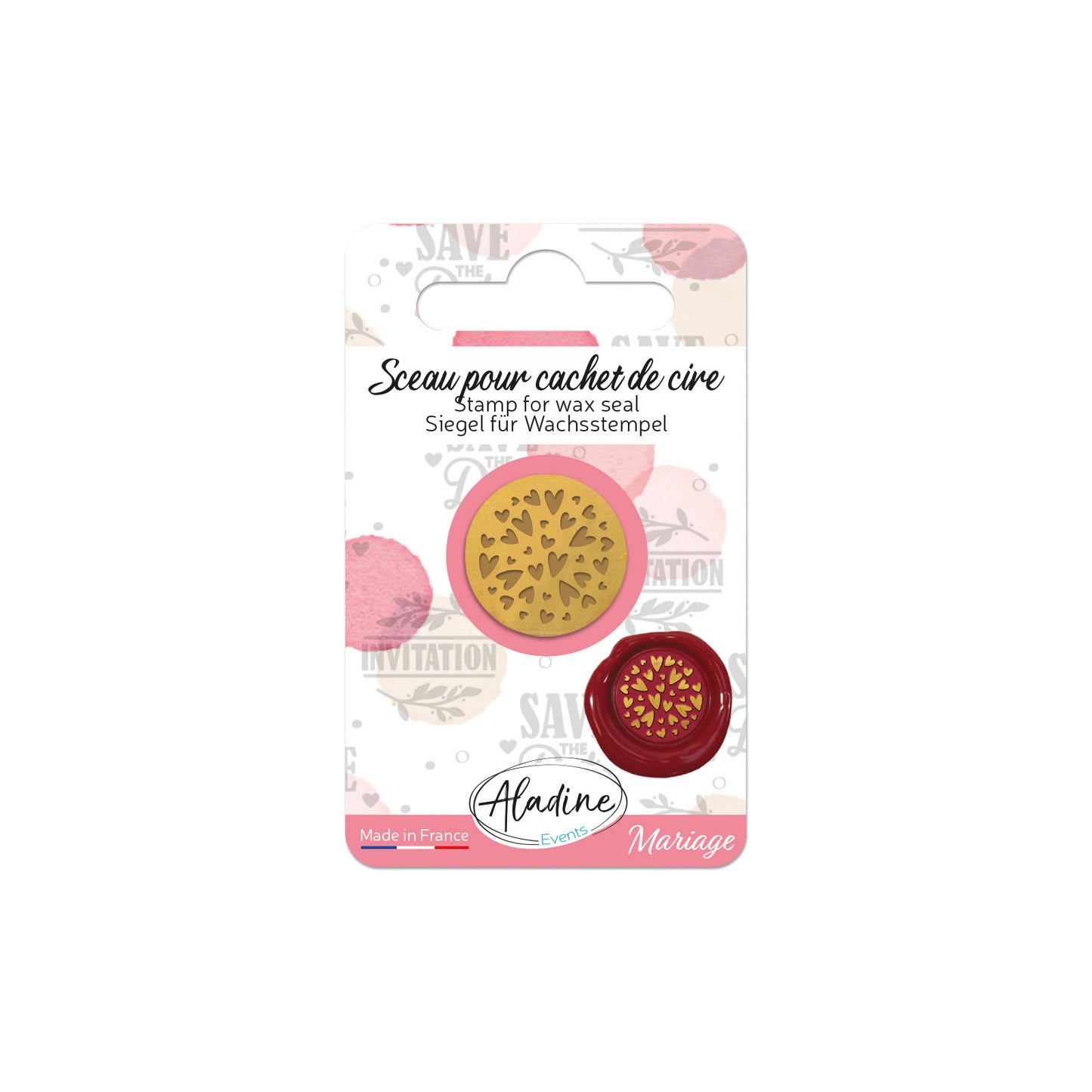 Aladine Zegel Wax Stempel All Over Harten