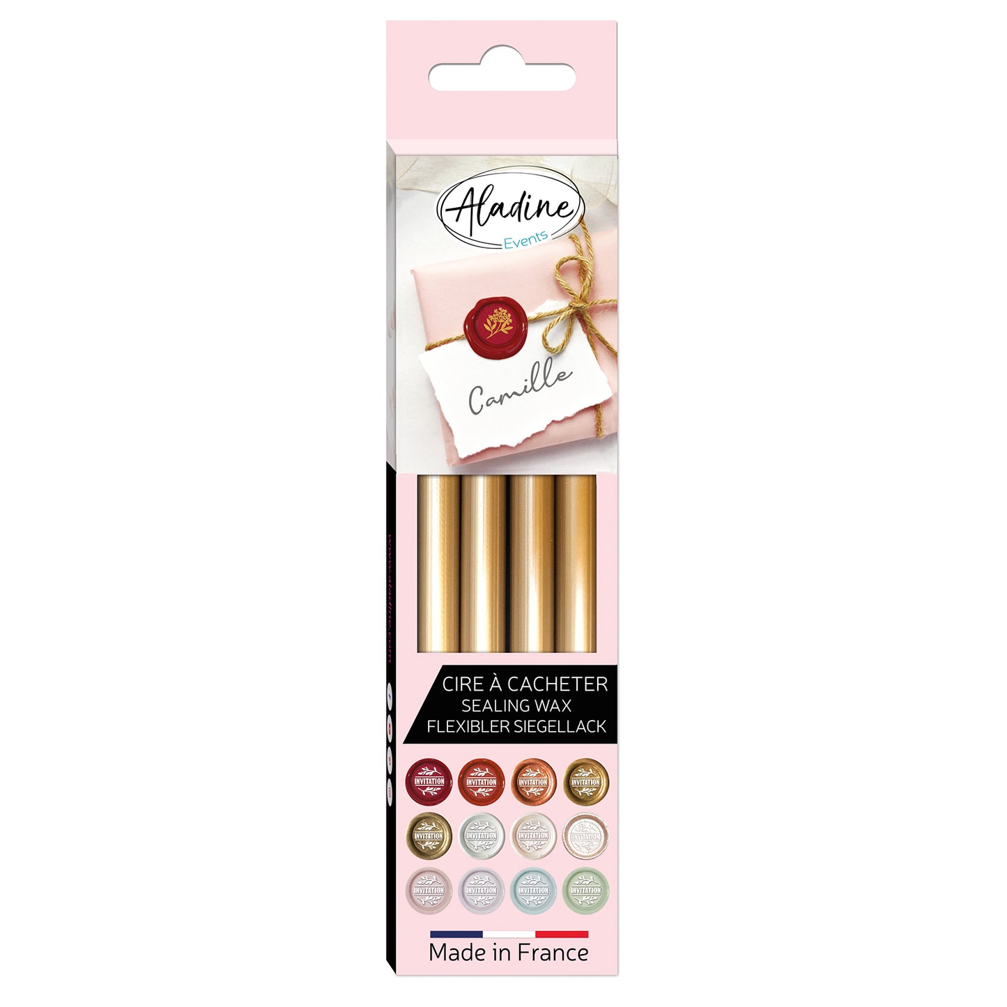 Aladine Sealing Wax Sticks Set 4 Pieces Old Gold