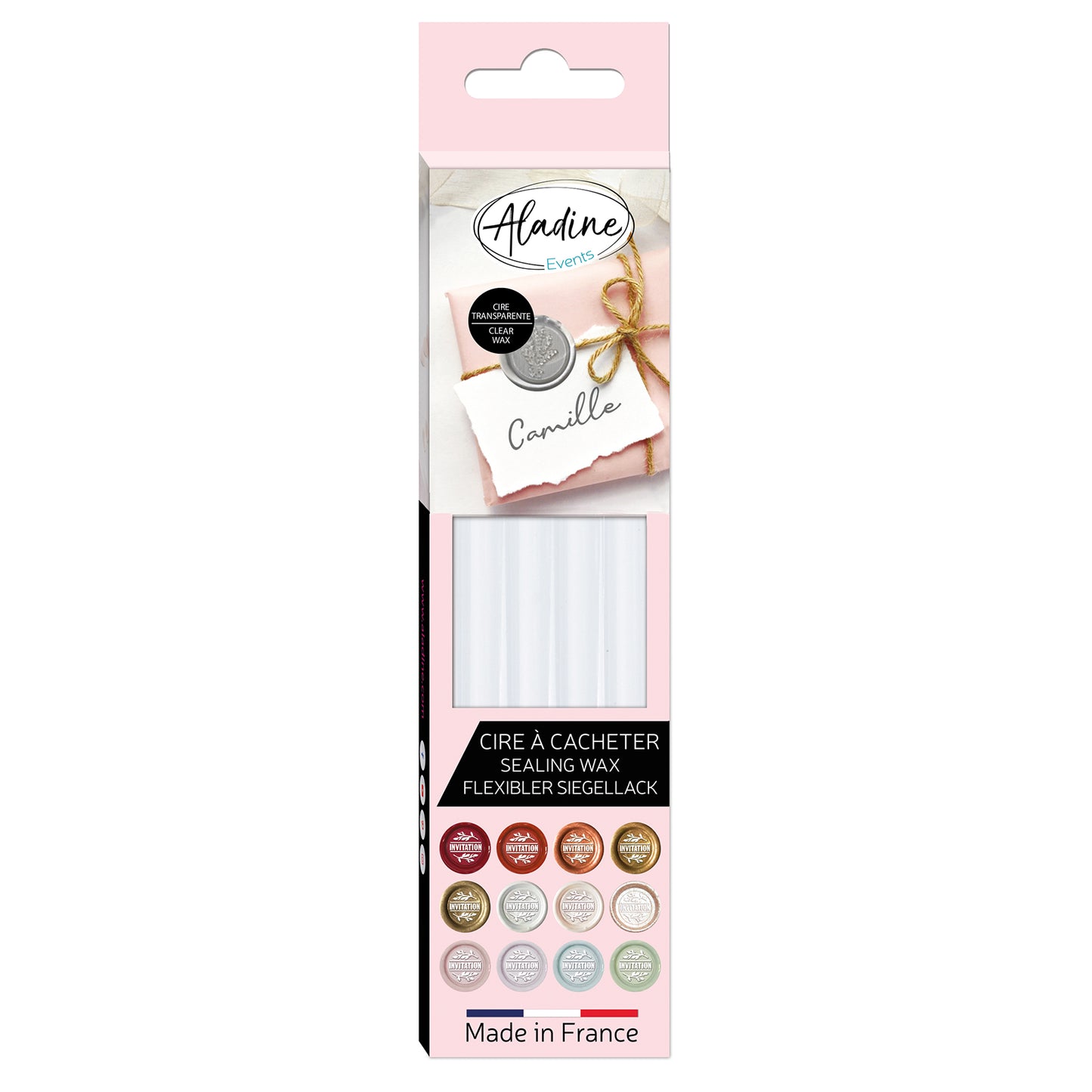 Aladine Siegellackstifte Set 4 Stück Transparent