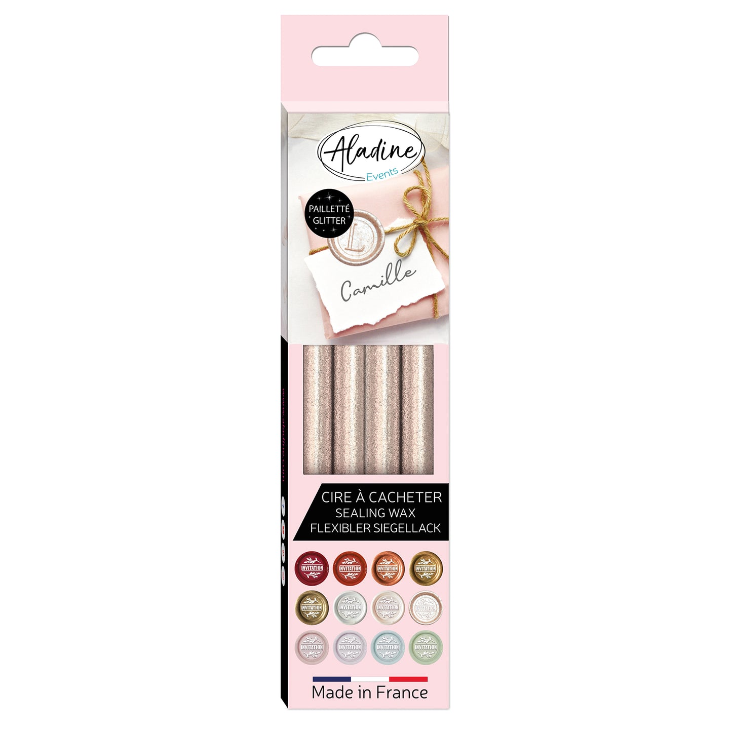 Aladine Sealing Wax Sticks Set 4 Pieces Pearlescent Glitter