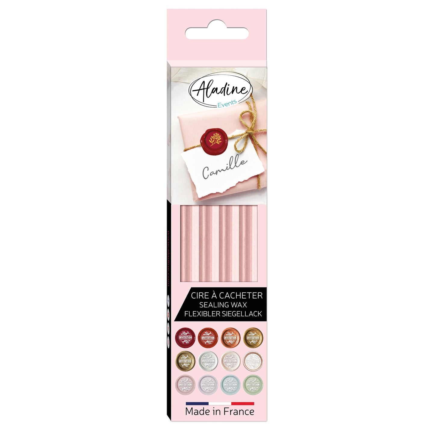 Aladine Siegellack Sticks Set 4 Stück Rosa Pastell