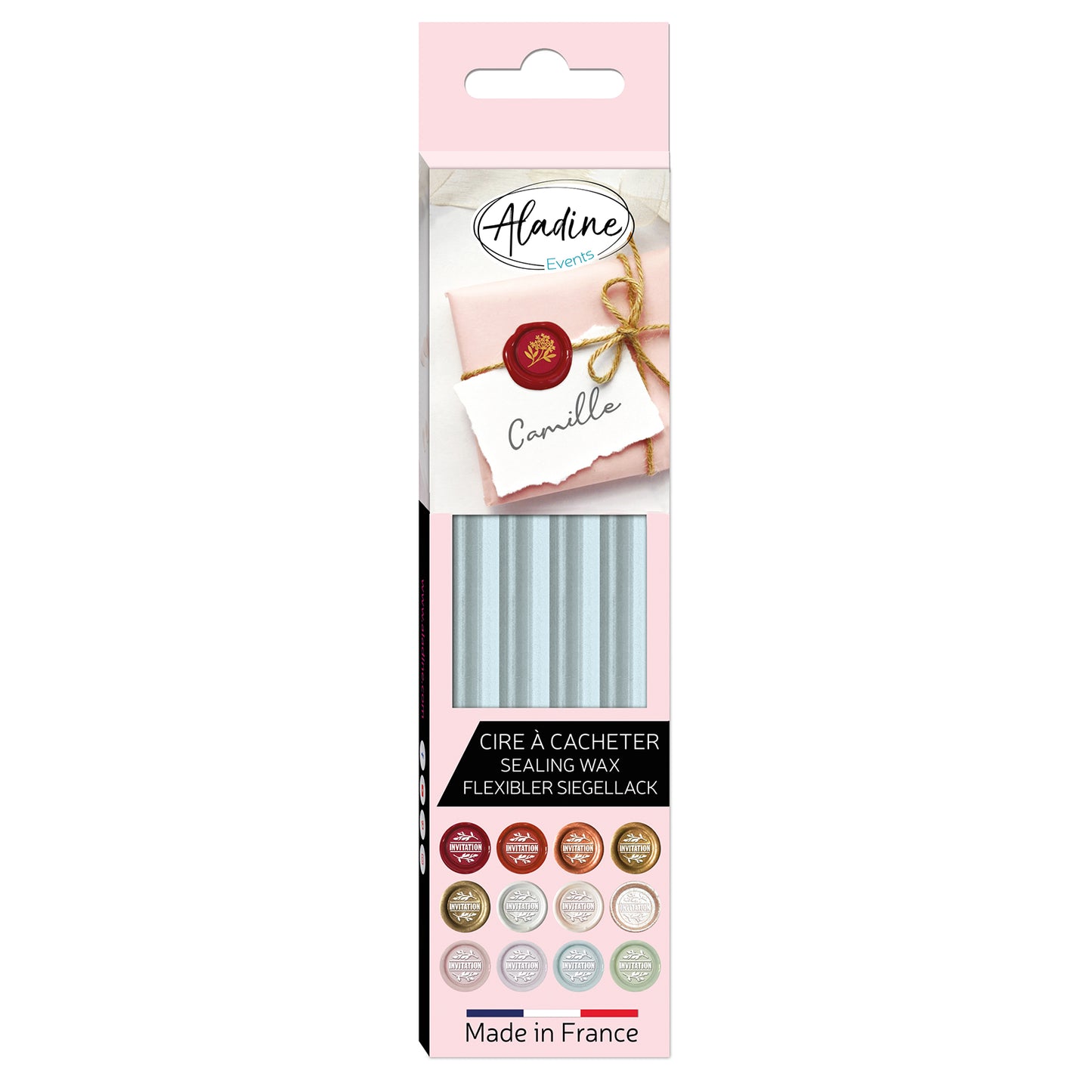Aladine Zegel Wax Sticks Set 4 stuks Lucht Blauw