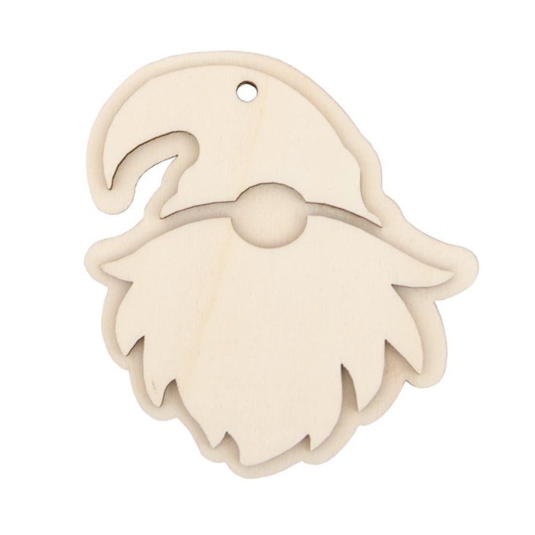Holz-Weihnachtsornament 8x8,6 cm Weihnachtsmann 4 Stück