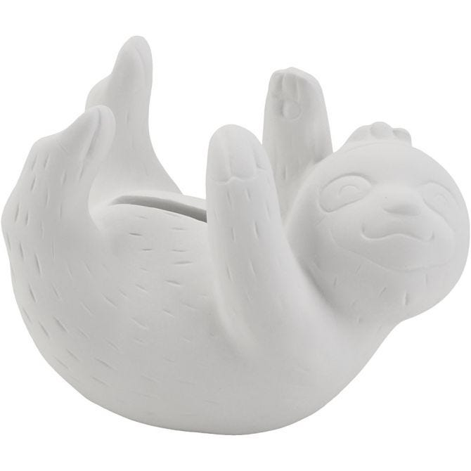 CC Terrakotta Sparschwein Faultier 11x6x5 cm 6 Stück