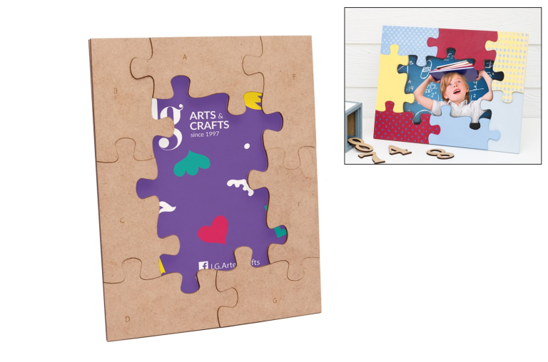HG Arts&Craft Puzzle Piece MDF Photo Frame 21x26 cm