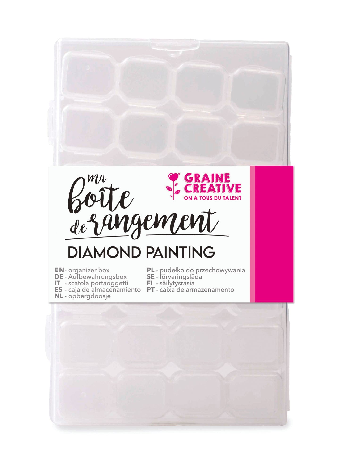 GC Doos voor Strassstenen of Diamond Painting 28 Vakken 11 x 17,5 x 2,8 cm