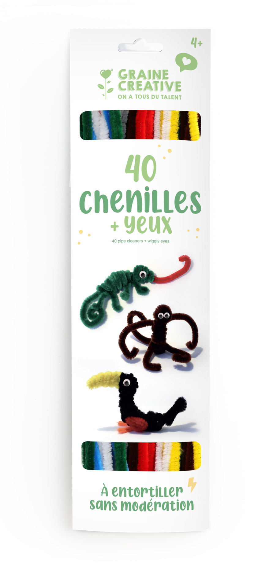 GC Chenilledraad Set met Wiebelogen 40 stuks Basiskleuren