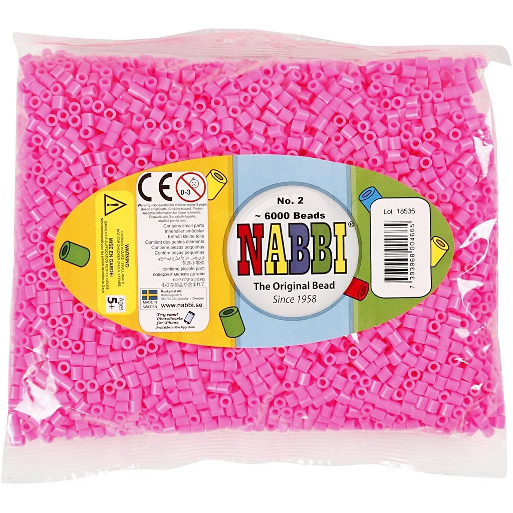 Nabbi Strijkkralen 6000 stuks Roze