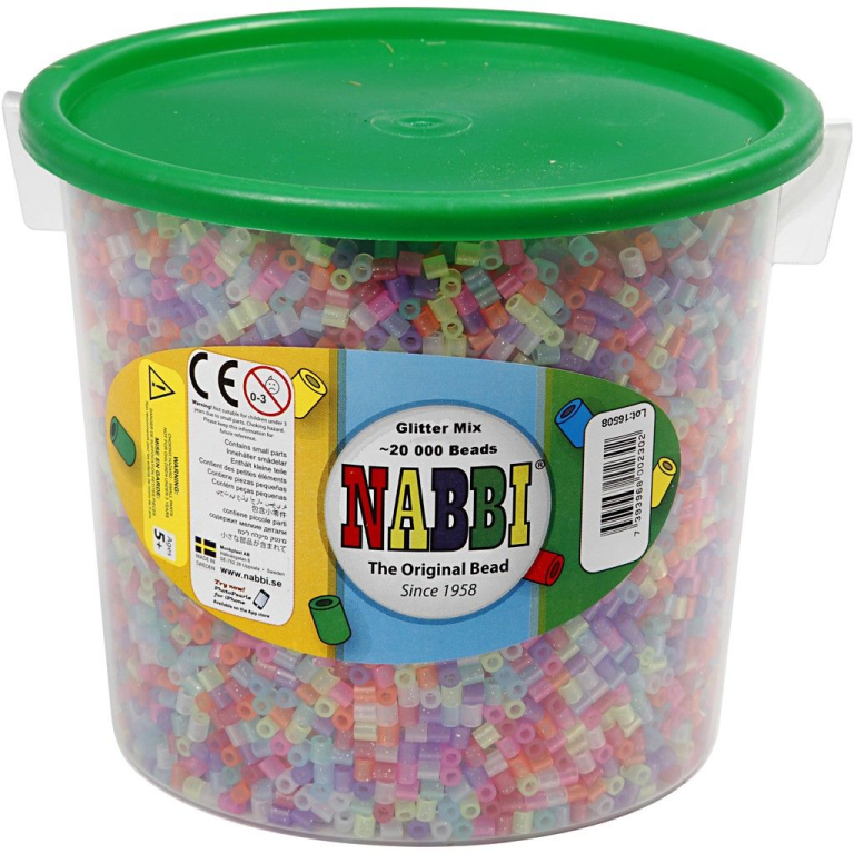 Nabbi Strijkkralen glitterkleuren