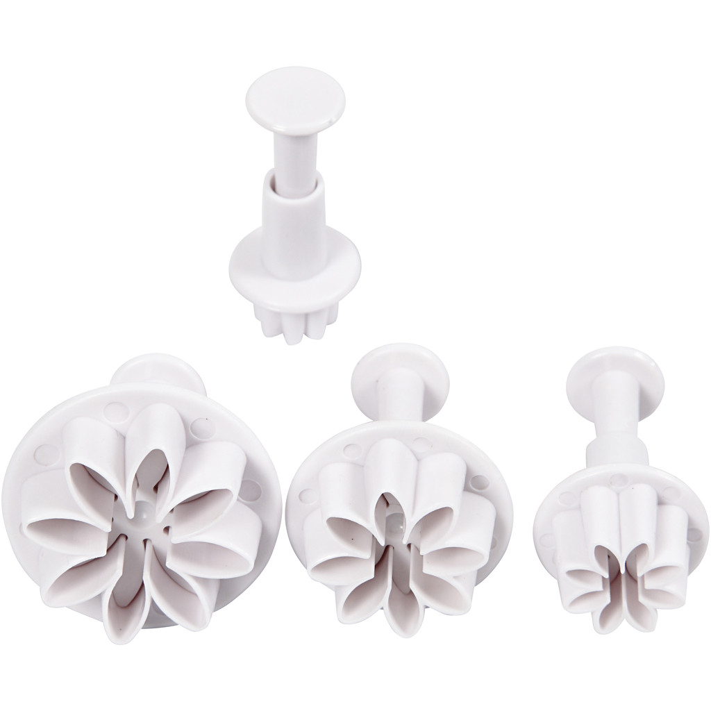 CC Uitsteekvormen met Stempel 2,8-4,4 cm Bloemen 4 stuks