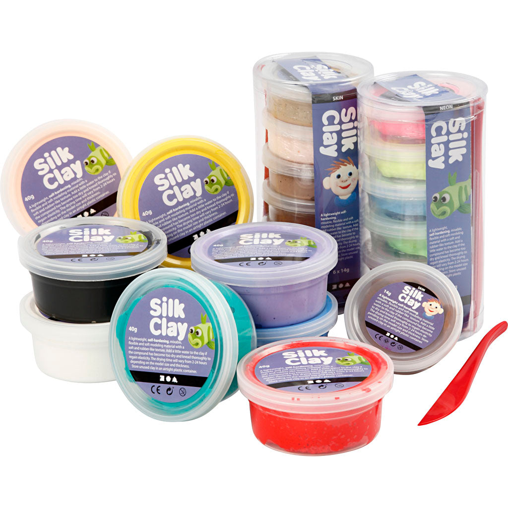 Silk Clay® Set Basis- en Neonkleuren