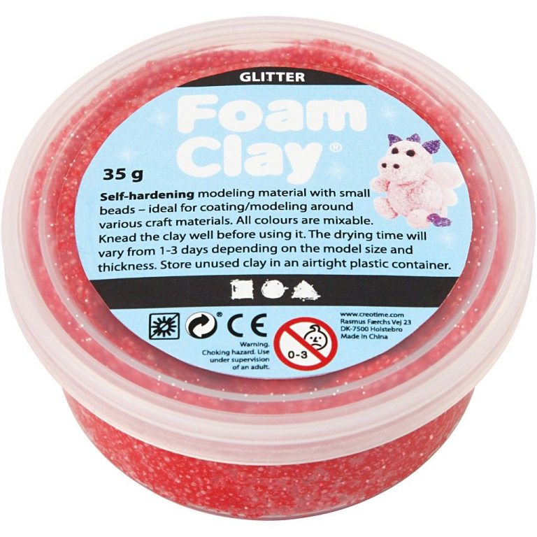 Foam Clay® Glitter Rood 35gr