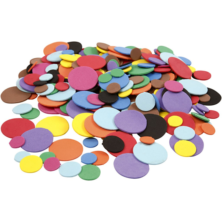 CC EVA Foam Cirkels Multigekleurd 12-32mm 300 stuks