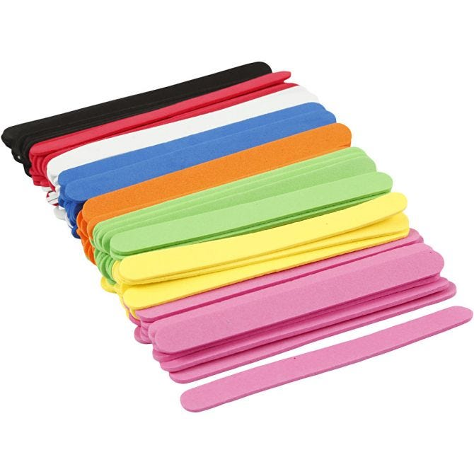 CC EVA Foam Ice Lolly Sticks L:11.5 cm W:1 cm Multi 120 Pieces
