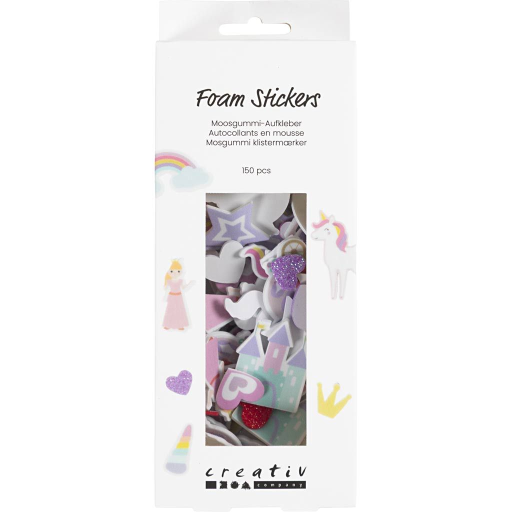 CC Foam Stickers Hart, Prinses en Eenhoorn Zelfklevend 150 stuks