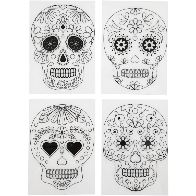 CC Shrink Film Skull Motif 10.5x14.5mm 0.3mm Matte transparent