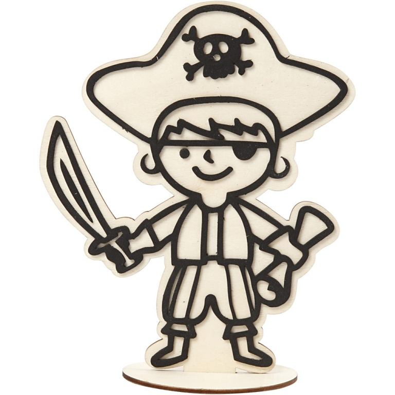 CC Houten Figuur Piraat