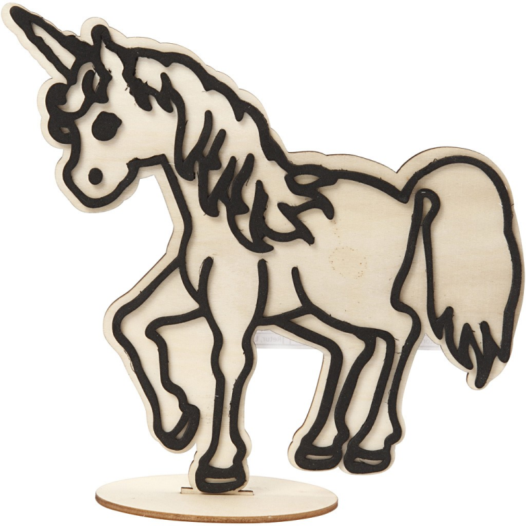 CC Houten Figuur Unicorn 19 cm