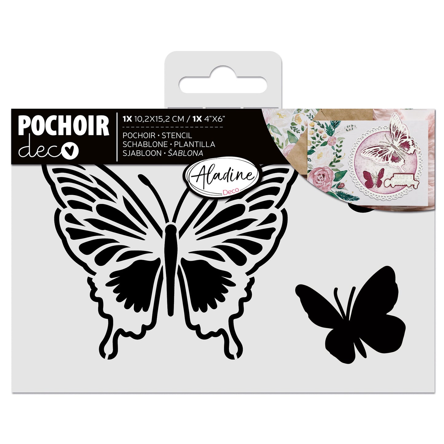 Aladine Stencil Vlinder 10 x 15 cm