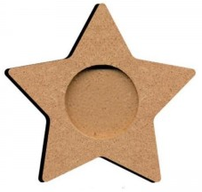 Gomille MDF Kerzenhalter Stern 7x7 cm