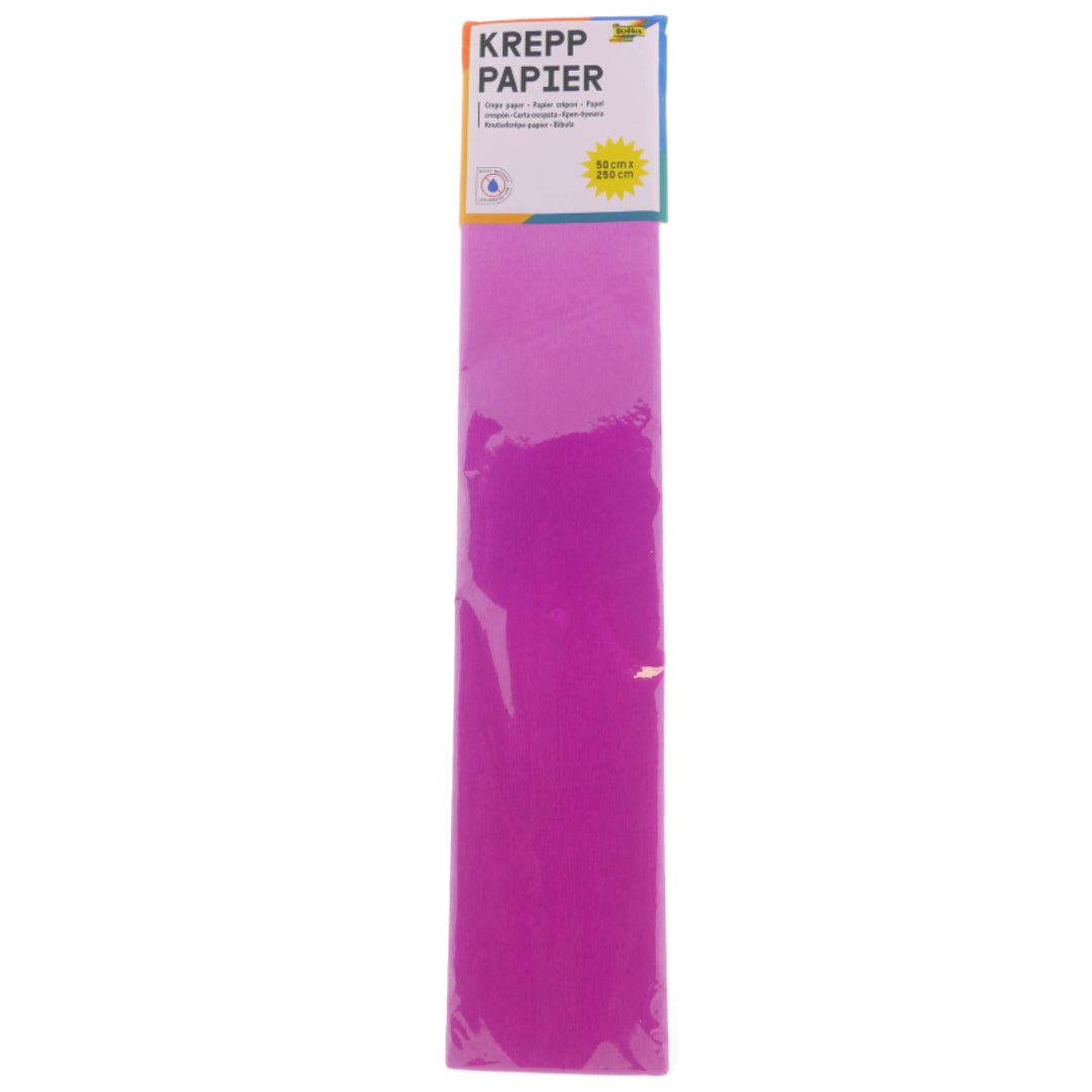 Folia Crepepapier 50x250 cm Donkerroze