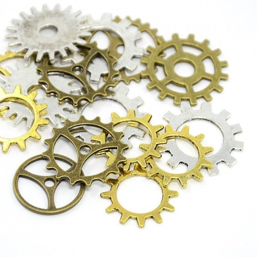 Afwerking Steampunk Gears 10 stuks - Polymeerklei / Boetseerklei