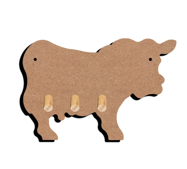 Gomille MDF-Schlüsselbrett Kuh 15x11 cm