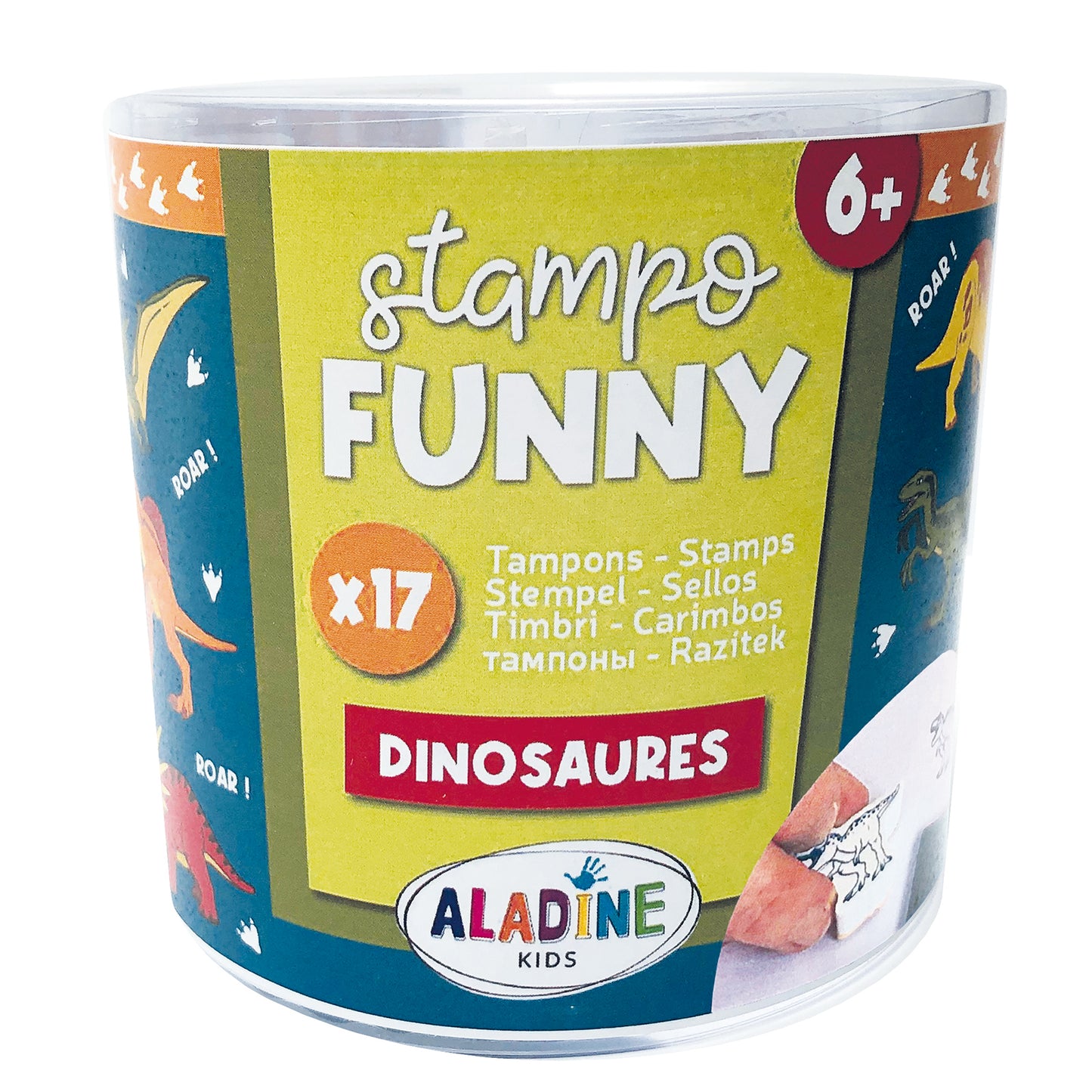 Aladine Stempel-Set Stampo Funny Dinosaurier 17-teilig