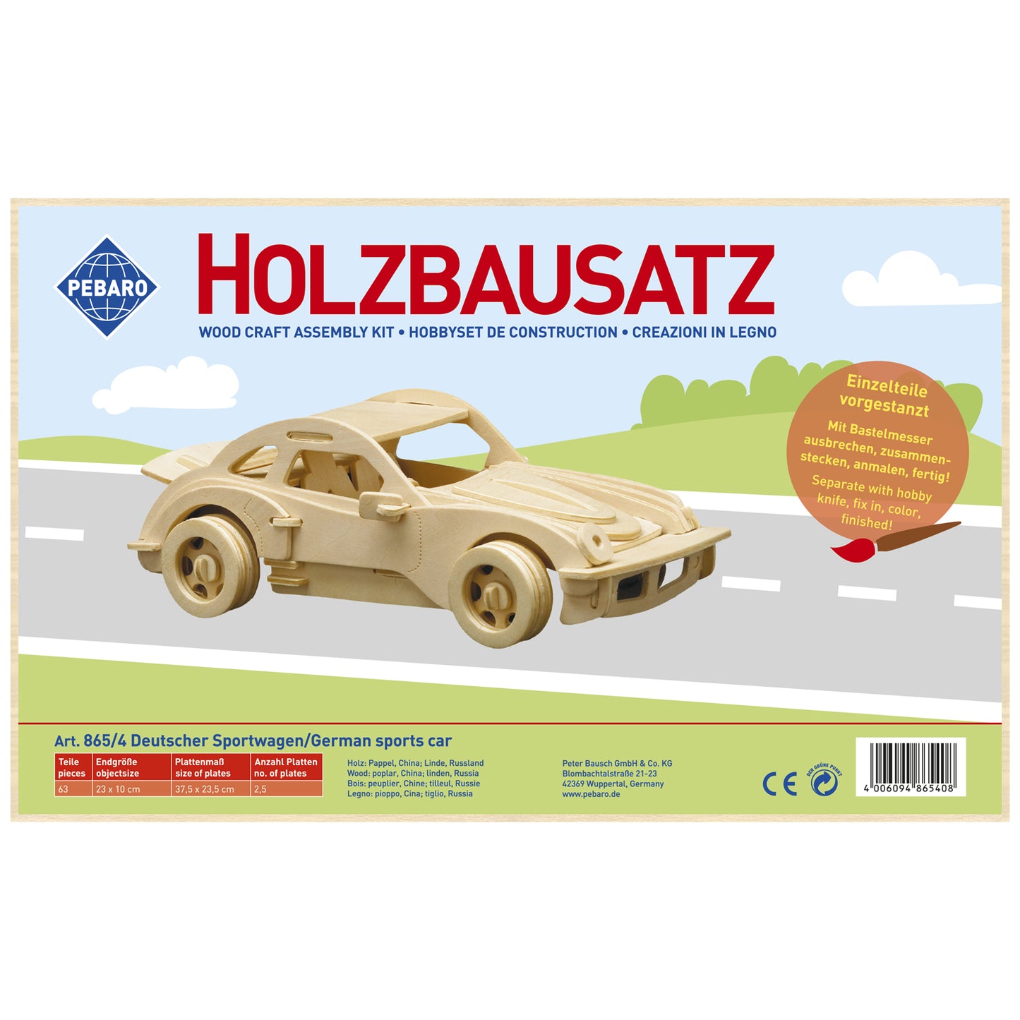 Pebaro Houten Bouwset Duitse Sportwagen