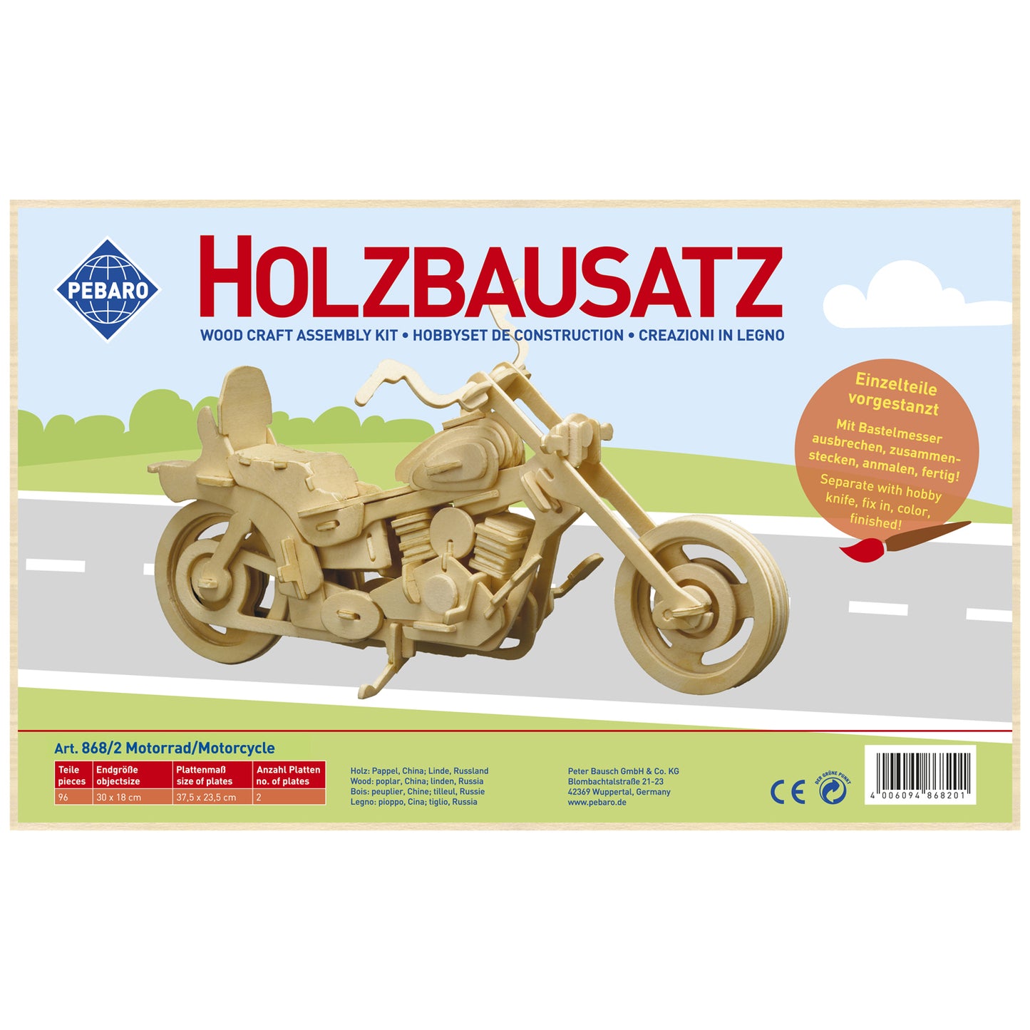 Pebaro Holzbausatz Motorrad