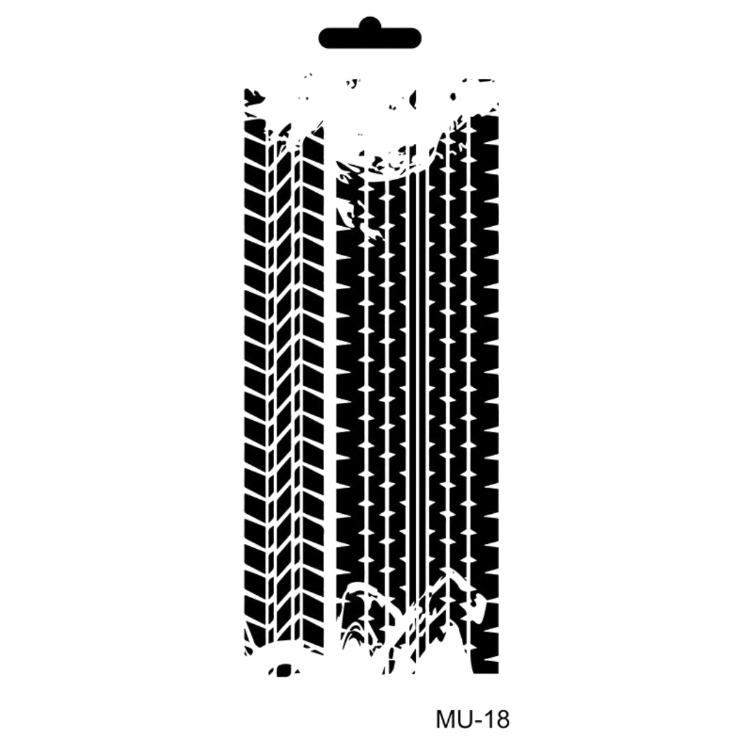 Cadence Mixed Media Stencil MU18 10x25 cm Tire Tracks