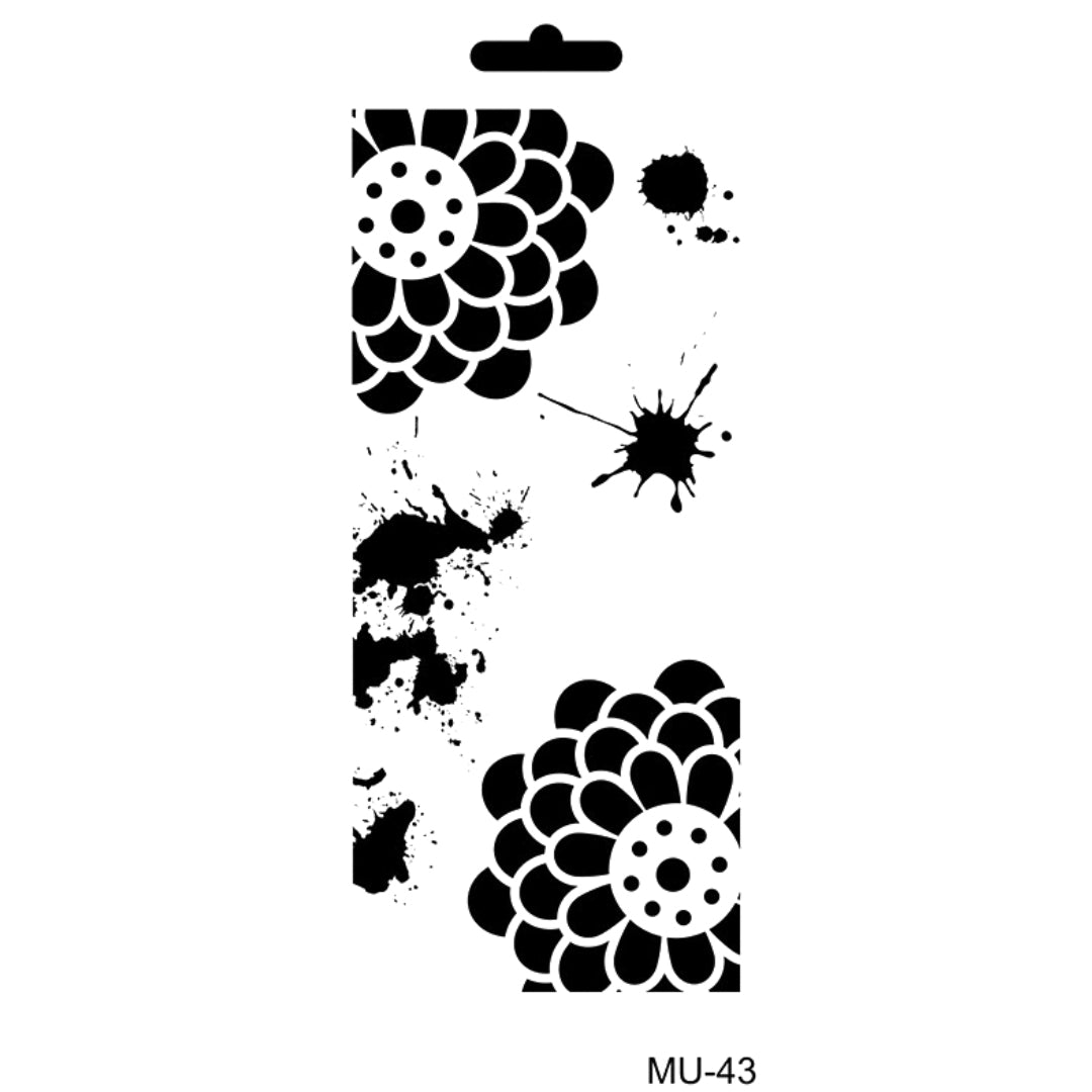 Cadence Mixed Media Stencil MU43 10x25 cm Bloemen