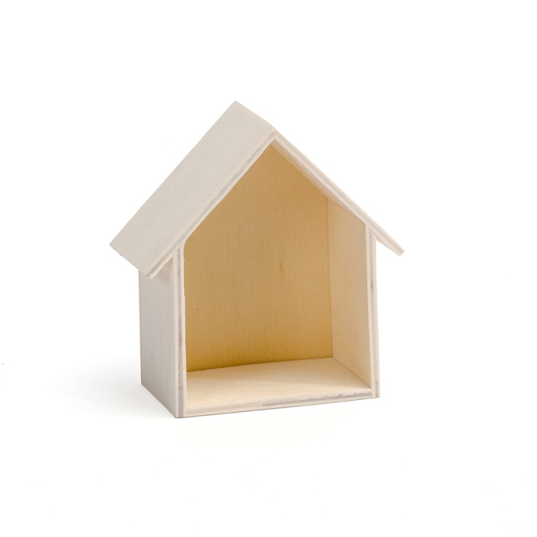 Houten Huisje 6,5x4x8,5 cm