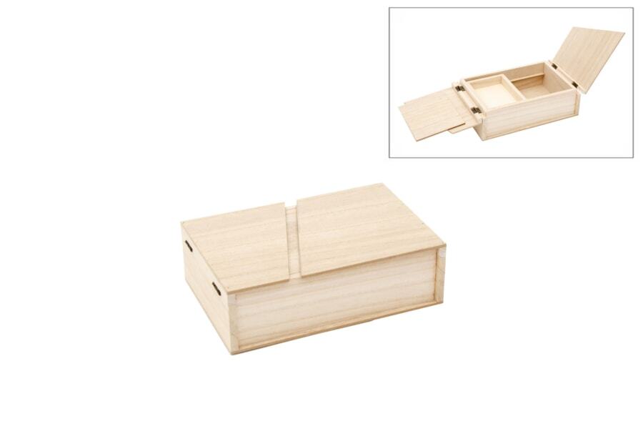 Wooden Box with Tray 20x13x6 cm