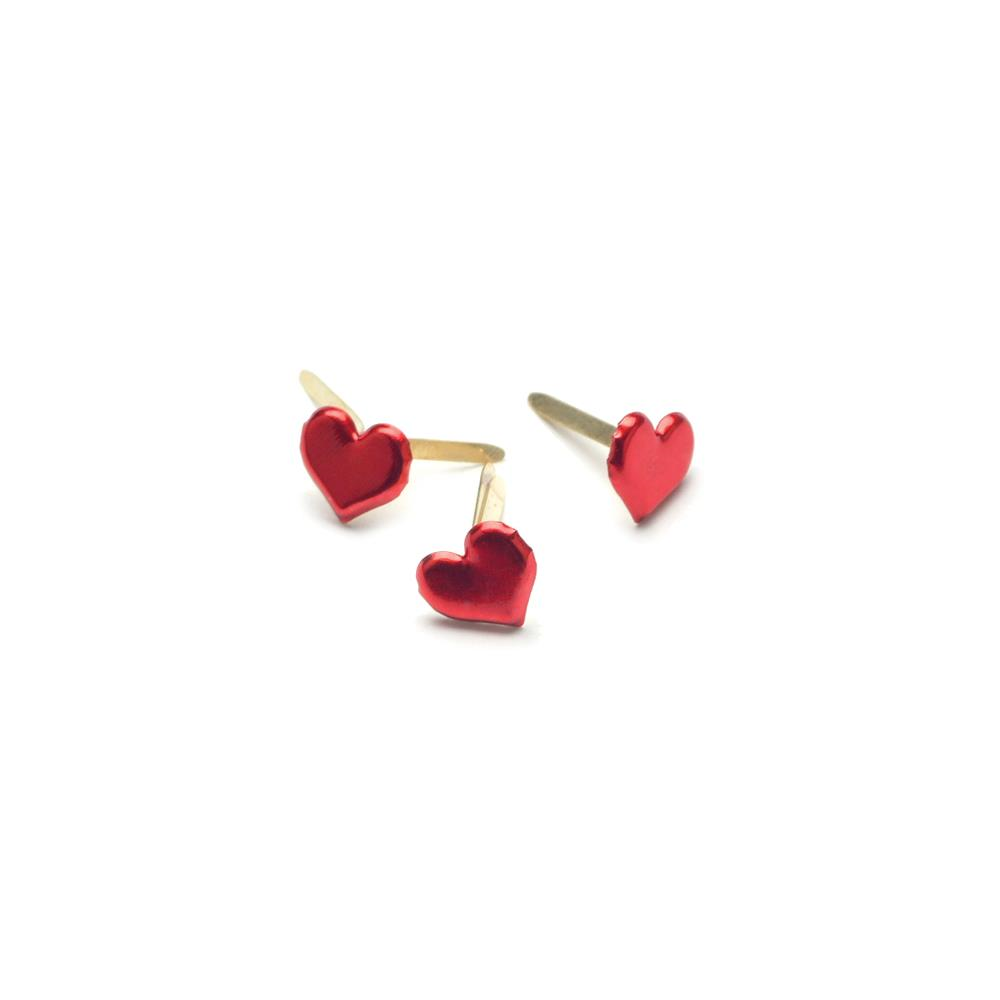 Creative Impressions Splitpennen Hartjes 8x8 mm Rood 50 stuks