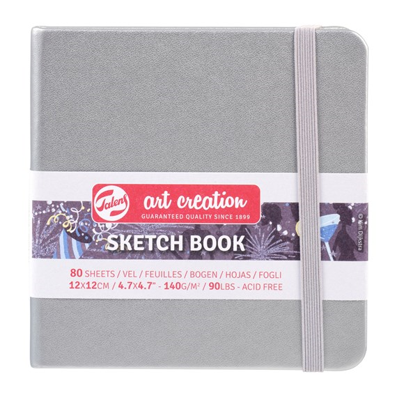 TAC Skizzenbuch 12x12 cm 140g 80 Blatt Silber
