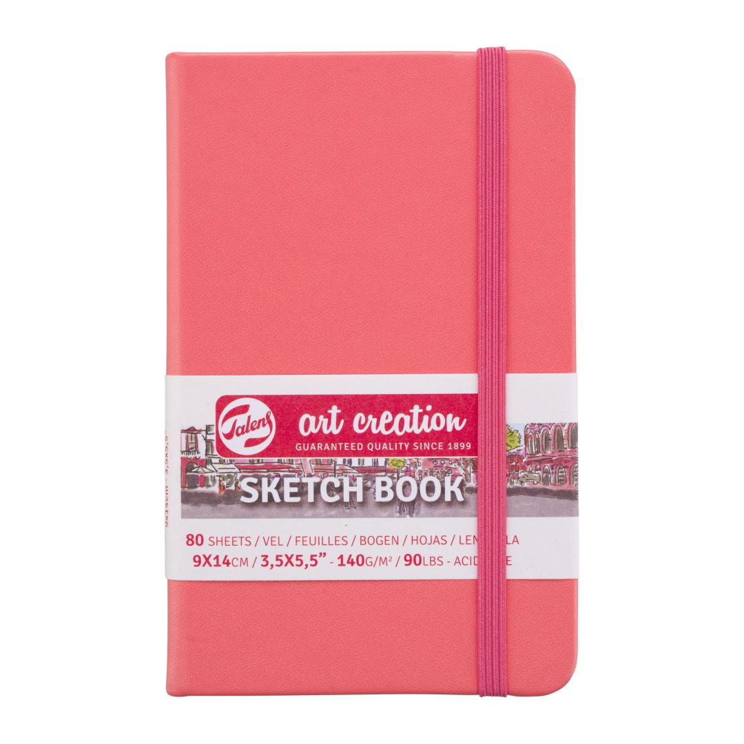 TAC Schetsboek 9x14 cm 140gr 80 vel Koraalrood