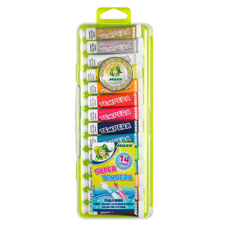 Jolly Tempera Verf en Glitter Set 14 stuks