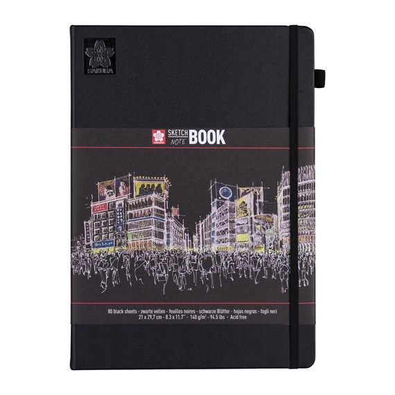 Sakura Sketchbook A4 140gsm 80 sheets Black