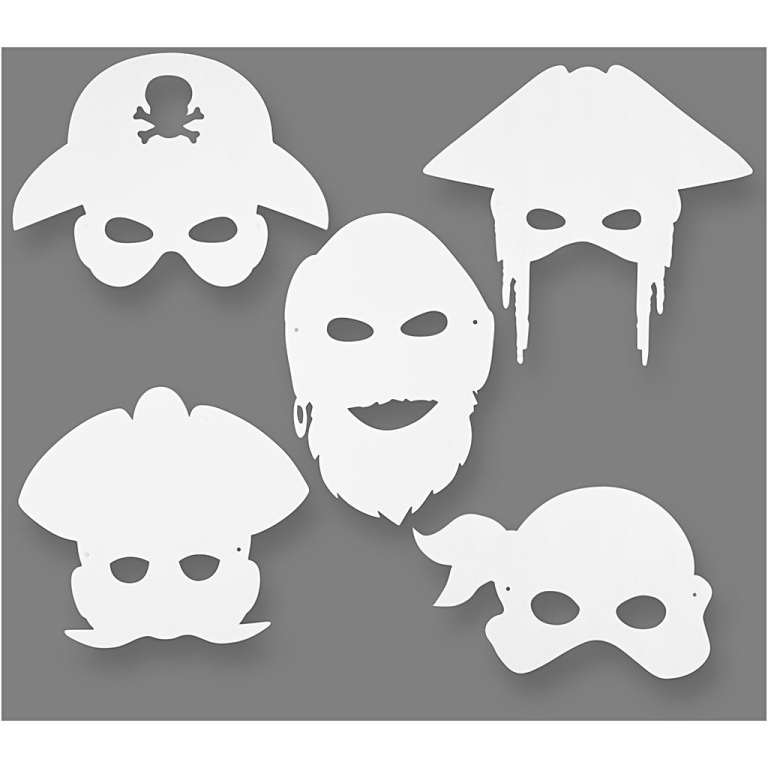 TeachMe Kartonnen Piraten Maskers 16 stuks