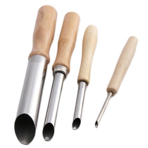 Gereedschap Spatels Hout 4-delig, naturel - Polymeerklei / Boetseerklei