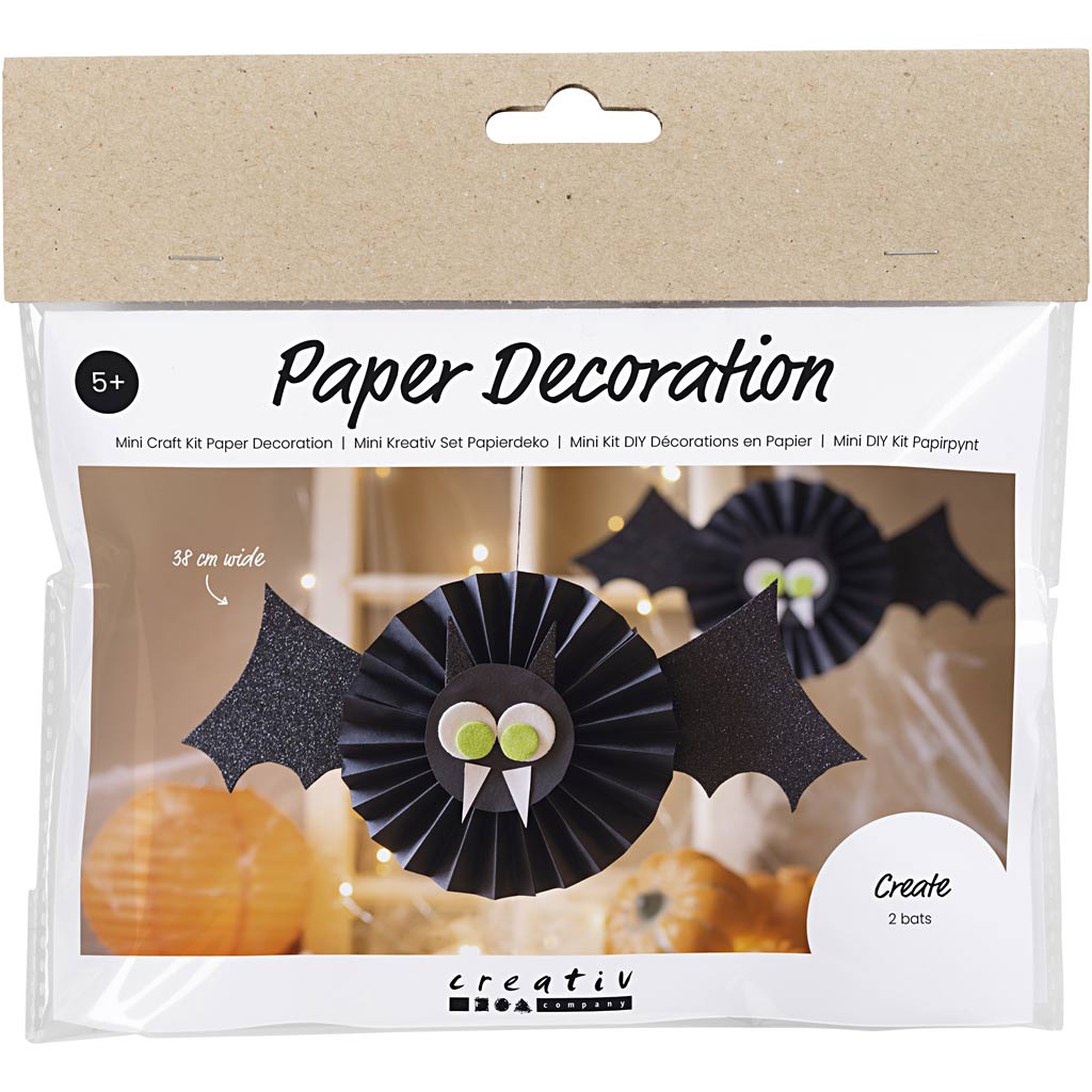 CC Mini Hobbyset Decoraties van Papier Halloween Vleermuizen