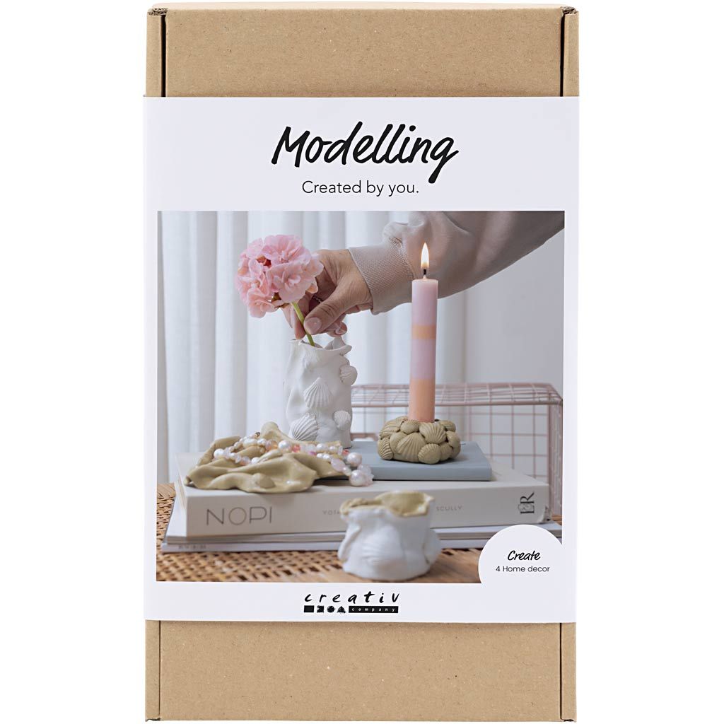 CC Hobbyset Vasen und Kerzenhalter Modellieren Beige, Elfenbein, Off-White