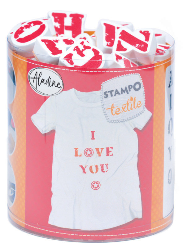 Aladine Stampo Stempelset Textil Alphabet 45 Teile